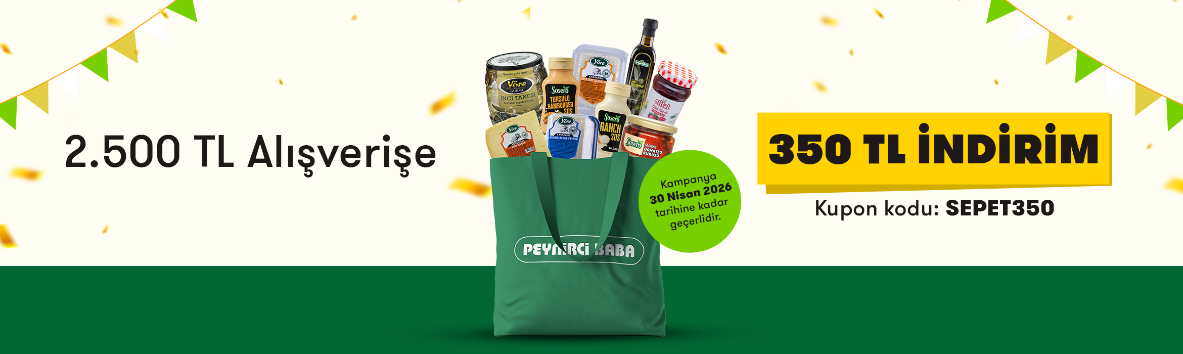 2500 TL Alışverişe 350 TL İndirim